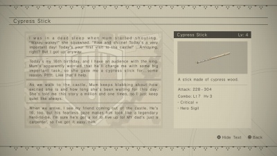 De schuld geven Invloedrijk Detector Nier Automata: Cypress Stick - Orcz.com, The Video Games Wiki
