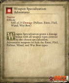 Weapon Specialization: Adventurer
