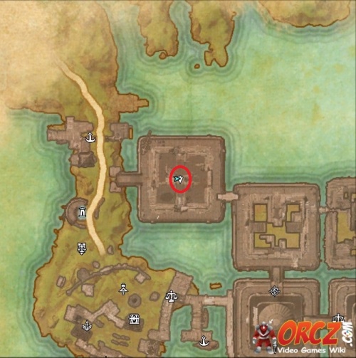Map of where to get Blessing Stone in Vivec City