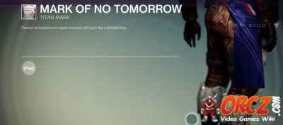Mark of No Tomorrow in Destiny.