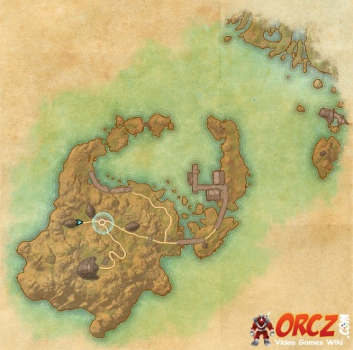 Map of where to go to rendezvous with the prisoners in Firemoth Island