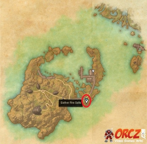 Map showing the locations of Firesalts in the Firemoth Island Docks