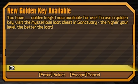 borderlands 2 golden key codes